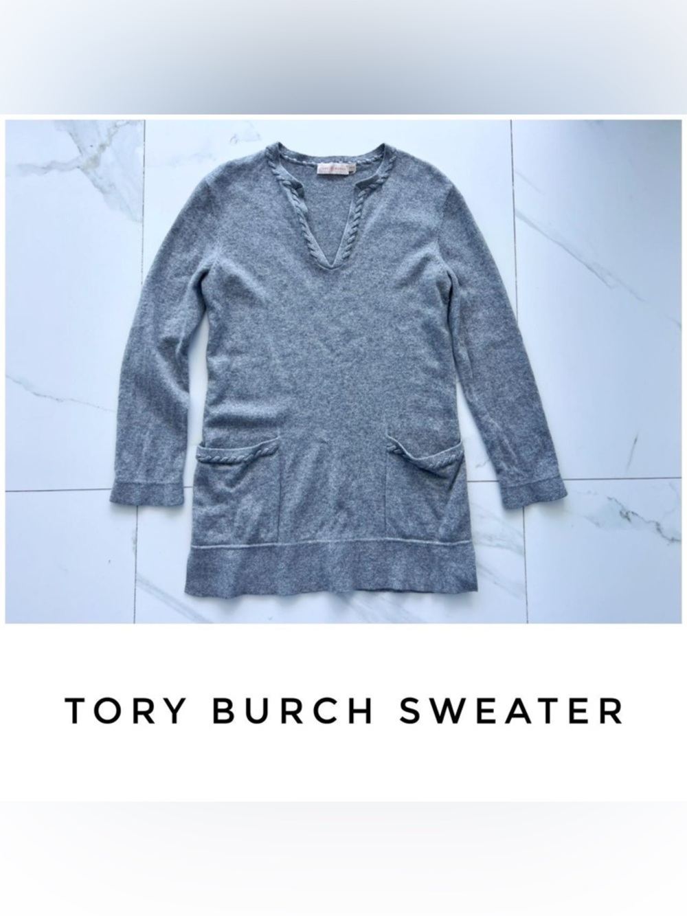 ❌Tory Burch sweater size Extra Small grey cashmere❌